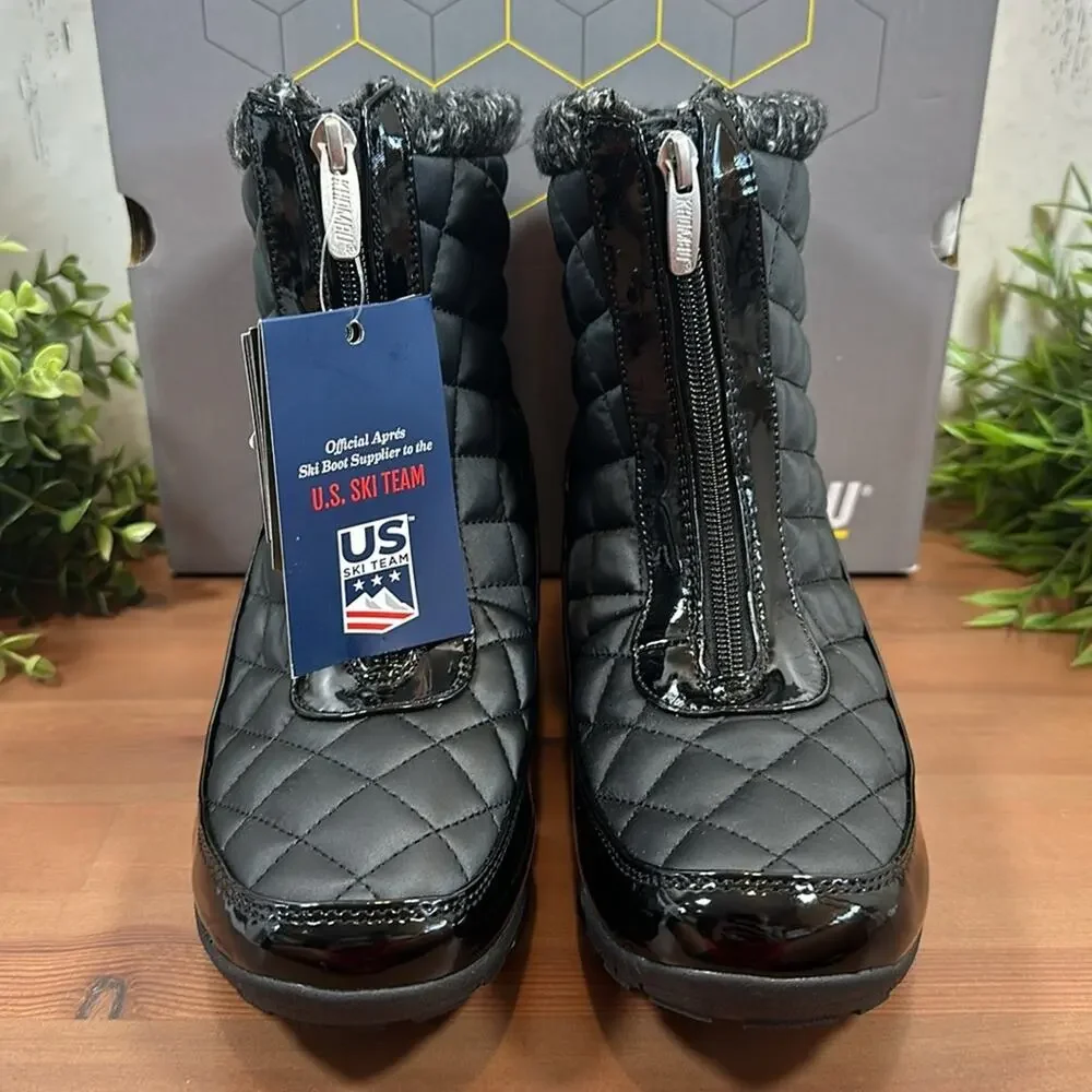 Khombu Megan Wide Width Waterproof‎ Front Zip Winter Boots Size 8.5W